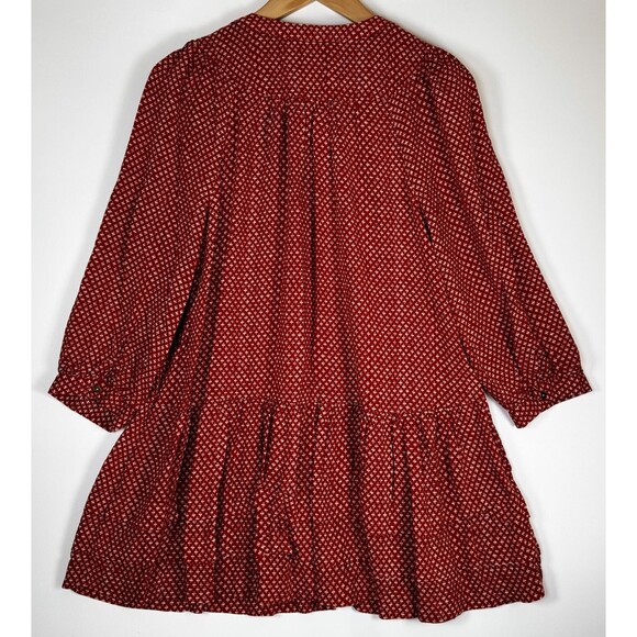 Holding Horses Anthropologie Tunic Top Small Boho Rust Red Peasant Style Tiered - Picture 5 of 13